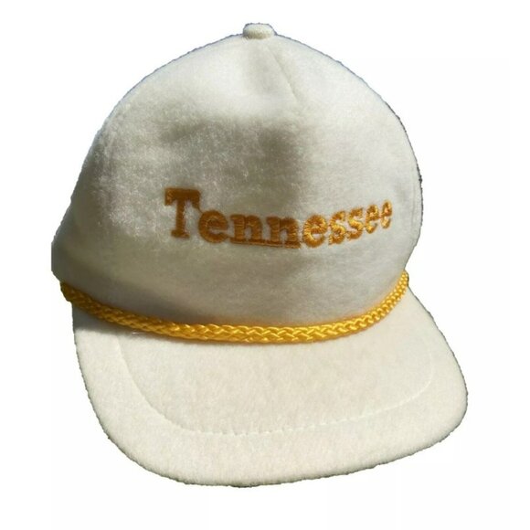 Vintage TENNESSEE Winter Hat Snapback with Rope Detail Orange and Ivory OS - Picture 1 of 4